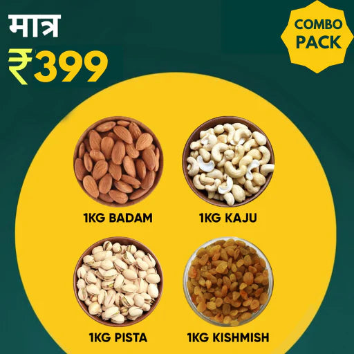 ✨1KG Almonds, 1KG Cashew, 1KG Pistachio, and 1KG Raisins Combo Pack✨